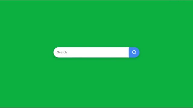 Search animation green screen | Search button Browser bar element design 4k animation with Chroma key background 