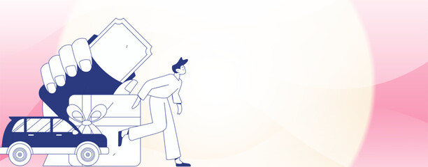 Flat vector concept operation hand drawn illustration of people taking a taxi
