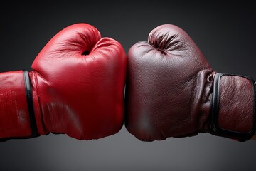 Boxing gloves with copyspace highlight fight night poster energy  
