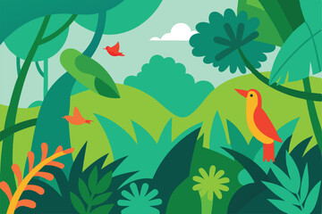 vector illustration of a tropical forest