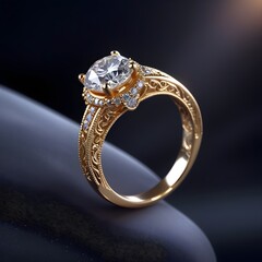 gold ring with diamonds