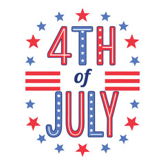 '4th of July' text-theme on-white-background 