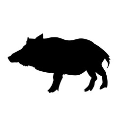 Pig silhouette isolated on white background. vector illustration