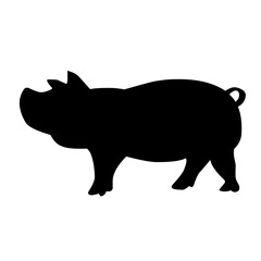 Pig silhouette isolated on white background. vector illustration