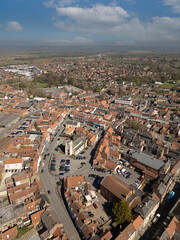 Aerial Photo of malton Yorkshire UK. Malton is a market town, civil parish and electoral ward in North Yorkshire, England. Historically part of the North Riding of Yorkshire,