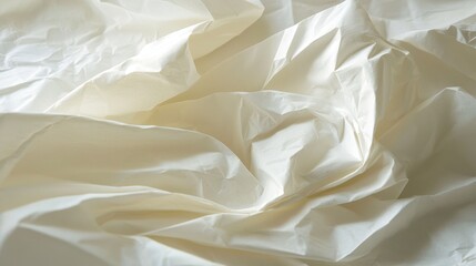 Obraz premium Soft Ivory Crumpled Paper Background with Gentle Light Texture
