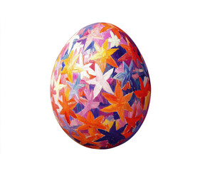 colorful floral easter egg isolated
