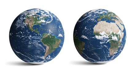 Fototapeta premium Two Spheres Representing Earth: A Stunning 3D Render of Our Planet