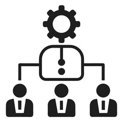 smart enterprise workflow automation line icon silhouette