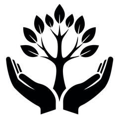  silhouette-icon-of-two-hands-protecting-a-tree 