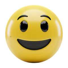 Fototapeta premium Smiling Yellow Sphere Emoticon Digital Rendering
