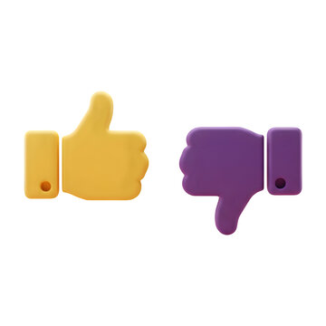 Digital Thumbs Up and Down A Choice Between Approval and Disapproval