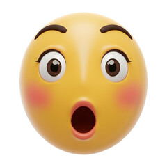 Fototapeta premium Astonished Emoji with Wide Eyes and Open Mouth in 3D Render