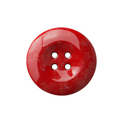 Fototapeta premium Bright Red Button Bead Cut-Out on Clear Background