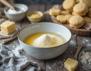 温かい光差し込む、バターと粉砂糖の優しい混ぜ合わせ