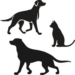 black silhouette of a dog | Dog Animal Silhouette Art Design