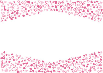 ハート柄の背景 赤系の3色 フチと単色 ハート