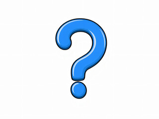 3D Blue question mark for children's articles