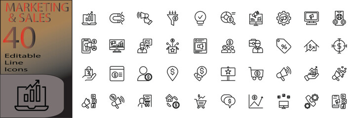 Marketing and sales icon set cannot be edited already expanded and merged