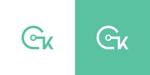 Letter CK or GK for Tech Logo Design