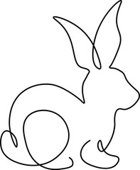 A Simple Continuous Line Drawing of a Rabbit
