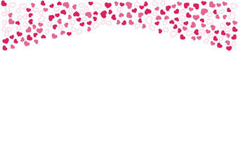 ハート柄の背景 赤系の3色 フチと単色 ハート