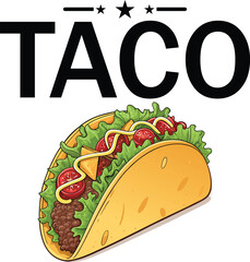 Tacos illustration T shirt design