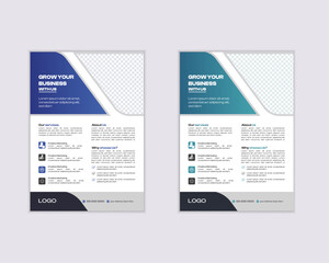 A bundle of 2 templates of a4 flyer,Corporate creative colorful business flyer template design set, abstract business flyer, vector template design or business poster template design . business flyer,