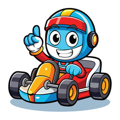 Naklejka premium Cartoon go-kart racer