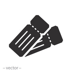 paper coupon, ticket icon, flat vector illustration