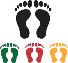 foot prints on white background
