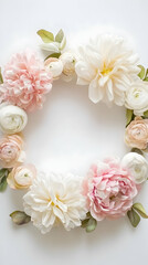 White Rose Wreath Card