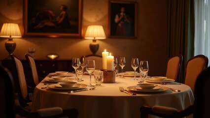 table setting at restaurant
