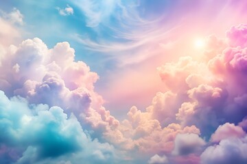 Pastel sky and cloudscape abstract dreamy background