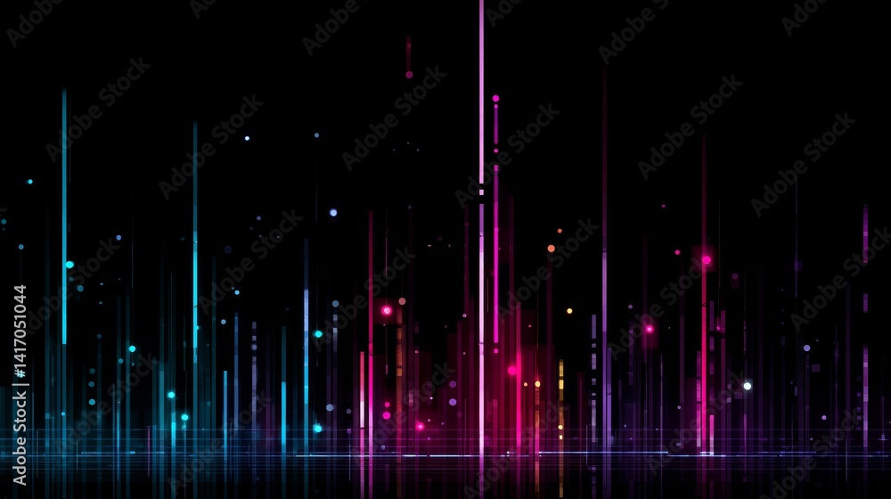 Poster dynamic abstract background, a colorful symphony of lines and dots in motion vivid