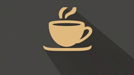 Fototapeta premium Coffee cup icon in flat design, a simple symbol for your morning brew coffee