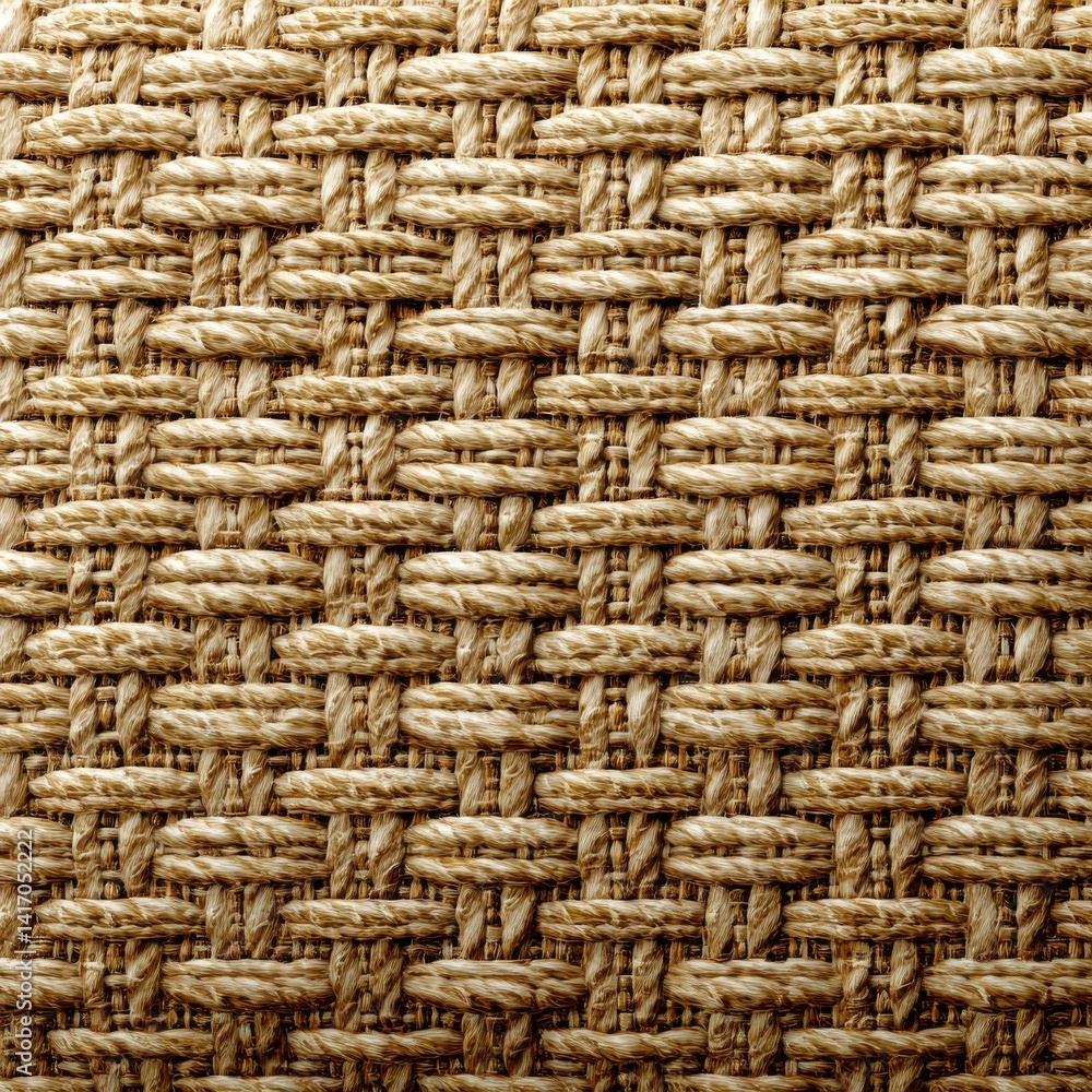 Poster detailed close-up of woven natural fiber texture, showcasing the interlocking pattern and rustic bea