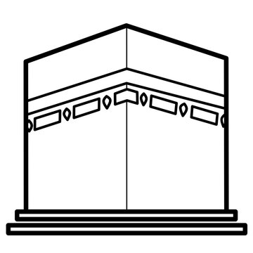 black and white kaaba outline clip art preview