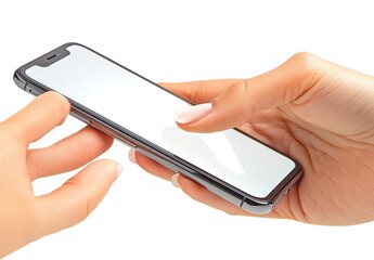 Hands exchange smartphone