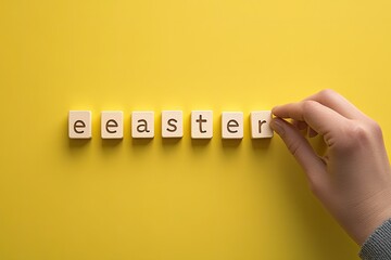 Wooden blocks spelling Easter