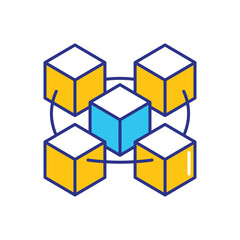 Obraz premium Blockchain Icon vector stock illustration