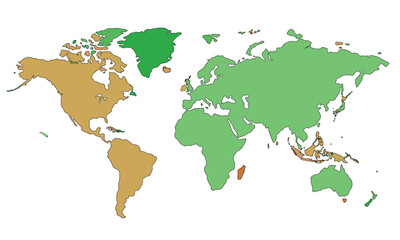 World map isolated on white background. for website layouts, background, education, precise, customizable, Travel worldwide, map silhouette backdrop, earth geography, political, reports.