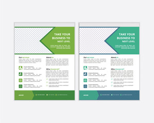 :A bundle of 2 templates of a4 flyer,Corporate creative colorful business flyer template design set, abstract business flyer, vector template design or business poster template design . business flyer