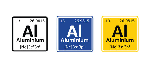Aluminium, symbol Al, atomic number 13. Is a chemical element. Name Aluminum is derived from the Latin word alumen, which means alum. Periodic Table. Atomic mass and weight, Electronic configuration.