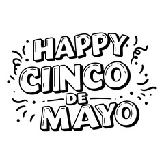 Fototapeta premium Bold, stylized graphic perfect for Cinco de Mayo marketing or social media. Eye-catching, hand-drawn lettering. Ideal for posters, t-shirts, or digital media.