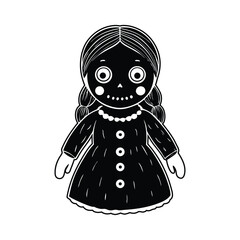 creepy doll Vector art illustration 