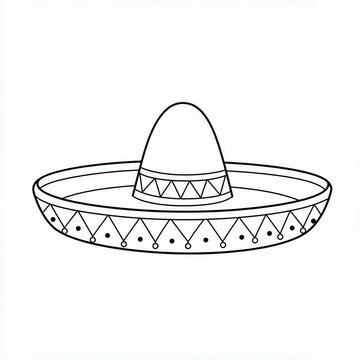 black and white sombrero hat clip art preview