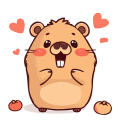 Obraz premium a cute lovely colourful hamster cartoon illustration