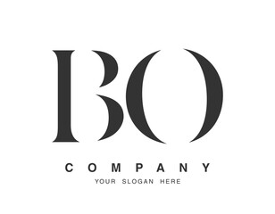 BO logo design. Initial letter b and o serif font style. Creative classic company name typography. Trendy logotype or identity.