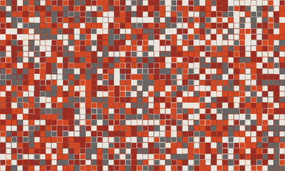 Abstract mosaic pattern in shades of red, grey, and white.  Perfect for backgrounds, textures, or website design.  Represents complexity, diversity, or digital data.